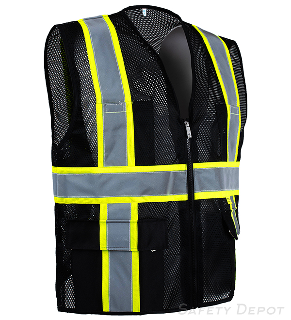 Professional Black Mesh Safety Vest MP40BK